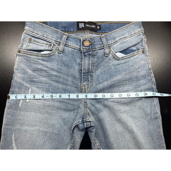 RSQ Jeans‎ Super Skinny Distressed Blue Denim Jeans Women's Size 16 - Picture 6 of 8
